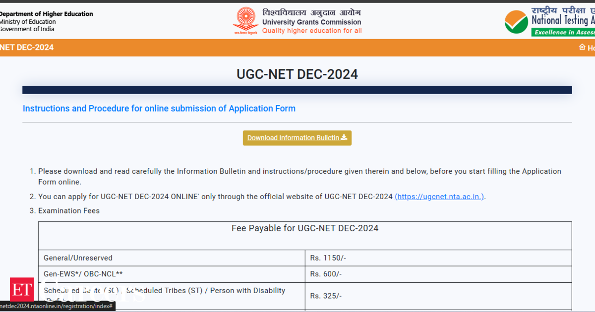 UGC NET December 2024 registration
